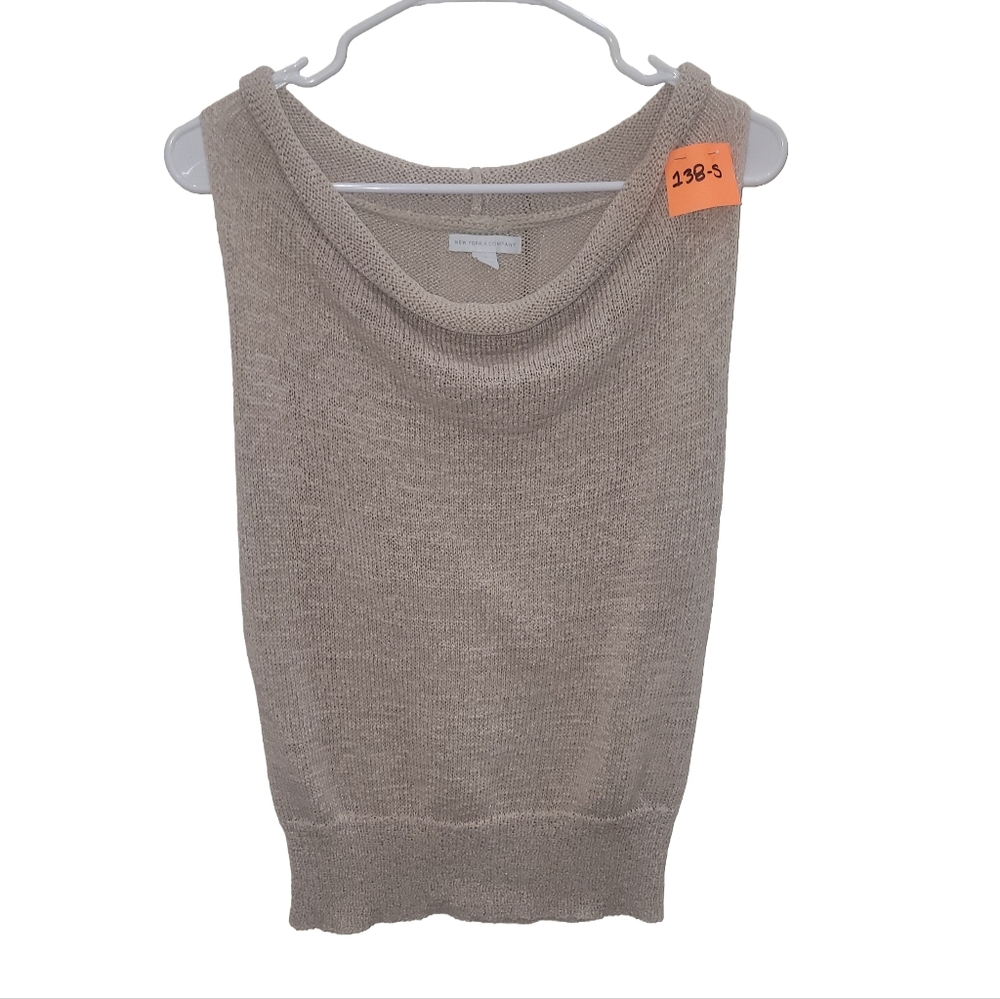 New York & Company Taupe Cowl Neck Sweater